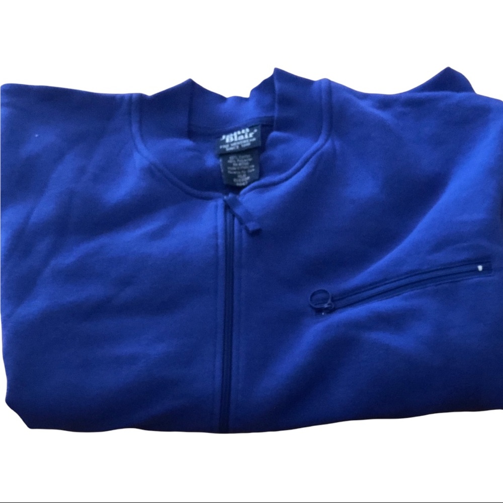 John Blair Sweat Jacket Full ZIPPER 3 Pockets  Indigo Blue NWOT XL Cotton/Poly - Picture 9 of 9